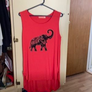 Red Tunic with elephant jewel design on front!